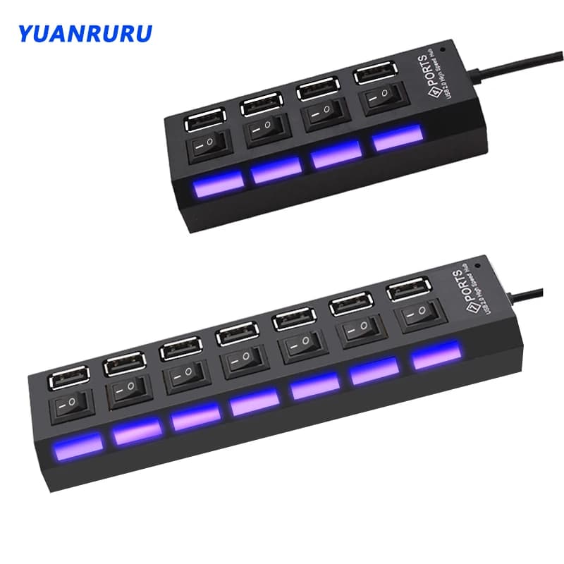 מפצל USB עם מתגים נפרדים