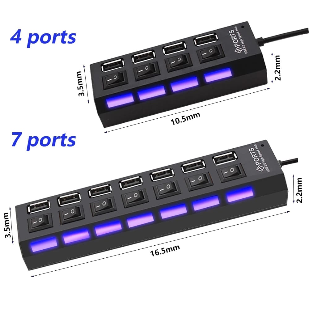 מפצל USB עם מתגים נפרדים, תמונה 2 מתוך 6
