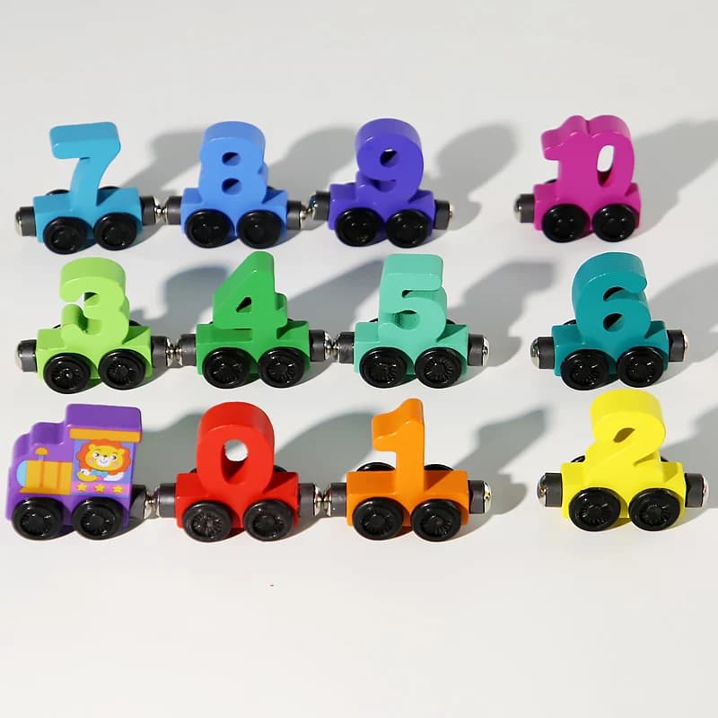 רכבת עץ מגנטית עם מספרים, תמונה 2 מתוך 6