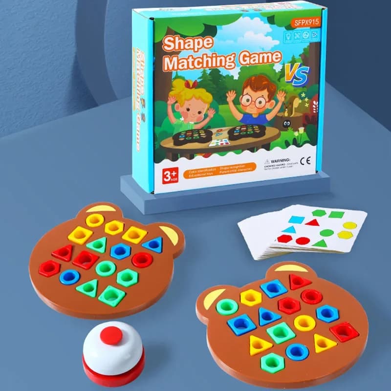 פאזל צורות גאומטריות עם דובון, תמונה 3 מתוך 6