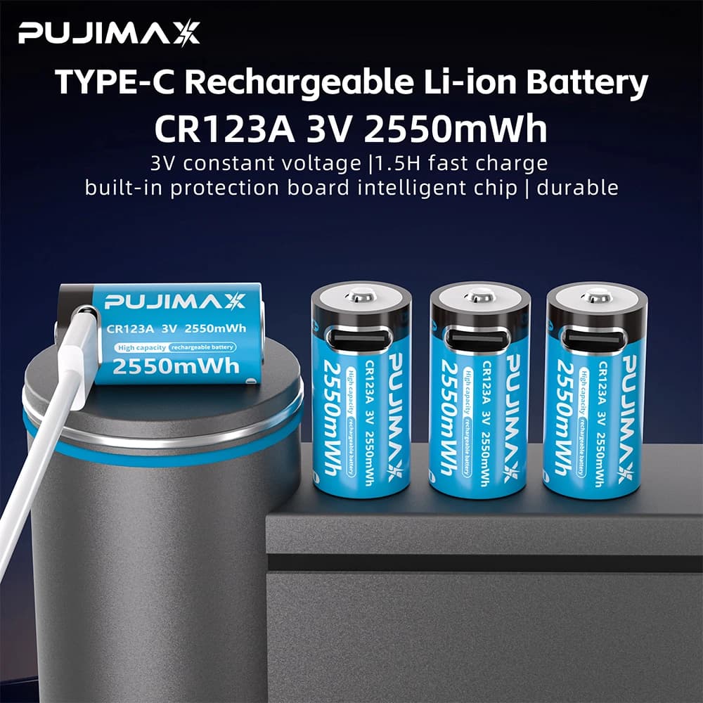 סוללת CR123A נטענת ב־USB-C, תמונה 1 מתוך 6