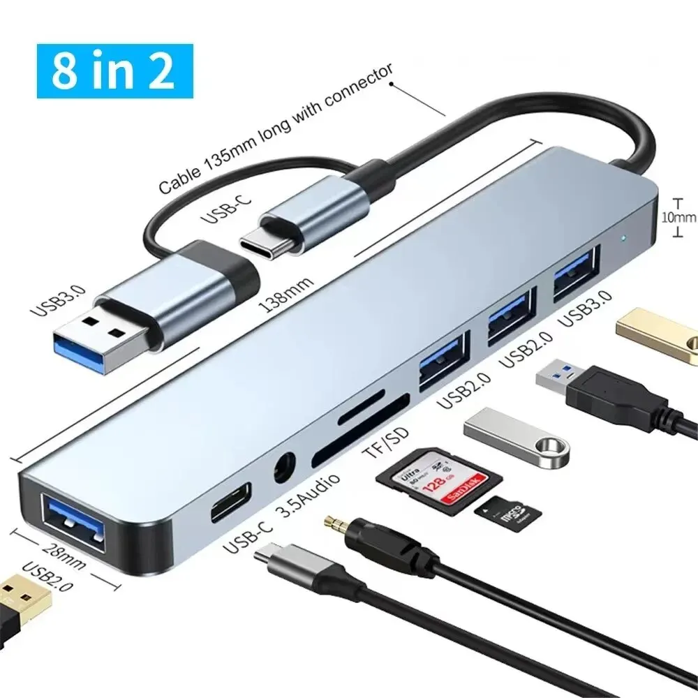מפצל USB-C עם קורא כרטיסים