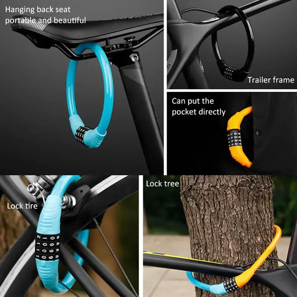 מנעול כבל לאופניים עם קוד, תמונה 6 מתוך 6