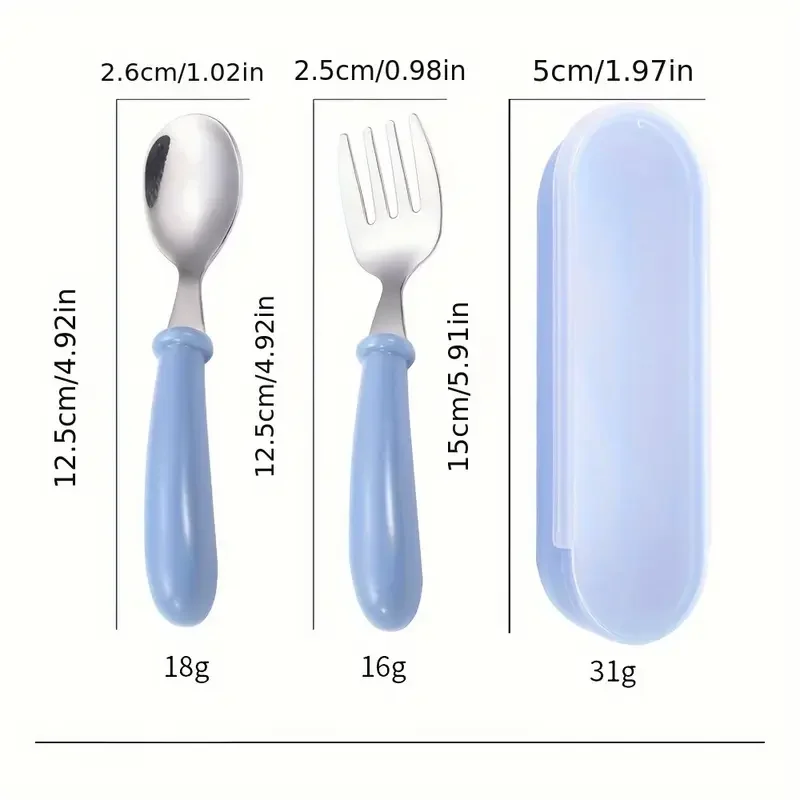 סט כף ומזלג נירוסטה לילדים, תמונה 2 מתוך 6