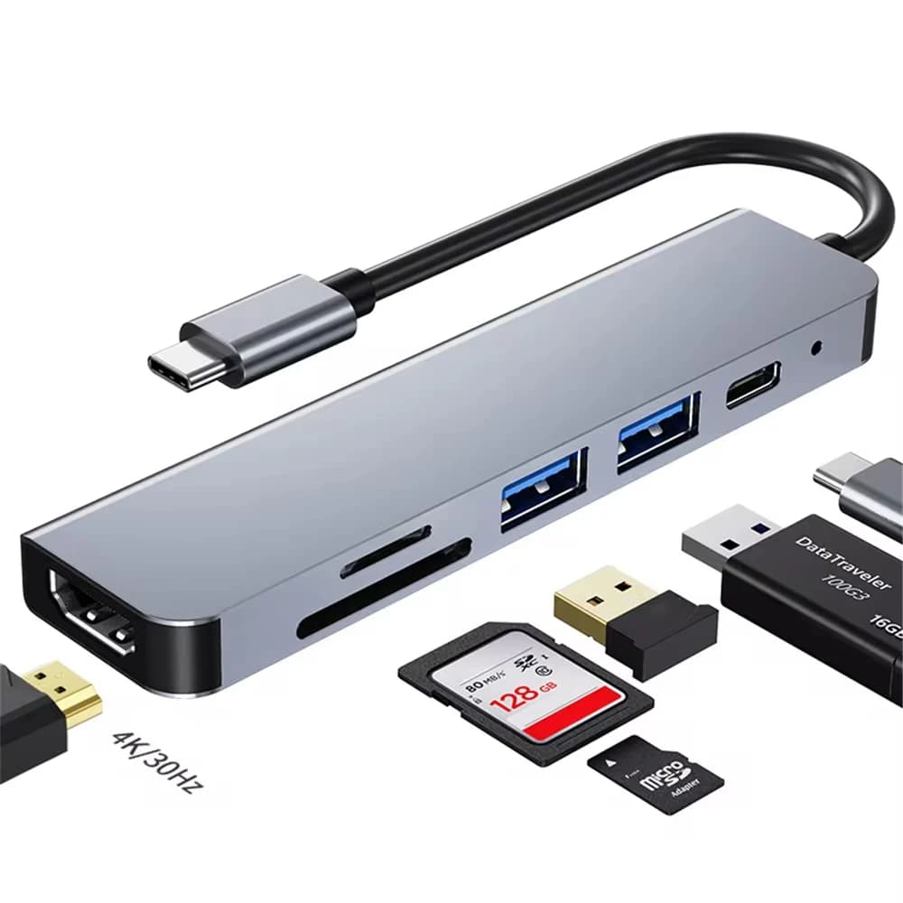 מפצל USB-C שש יציאות