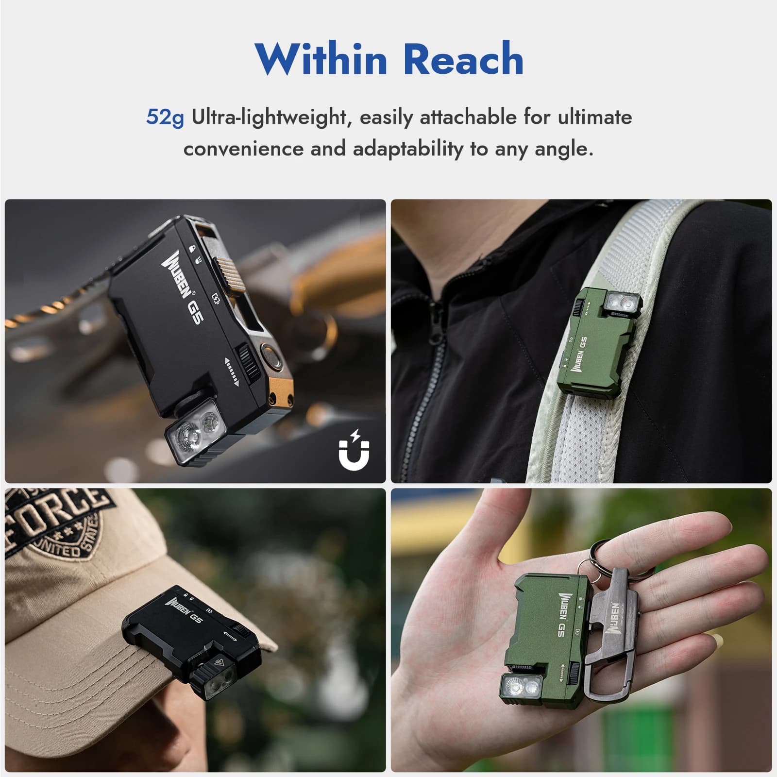 פנס מגנטי קטן למחזיק מפתחות, תמונה 3 מתוך 6