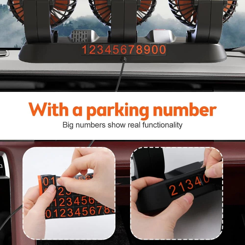 מאוורר רכב עם שלושה ראשים, תמונה 4 מתוך 6