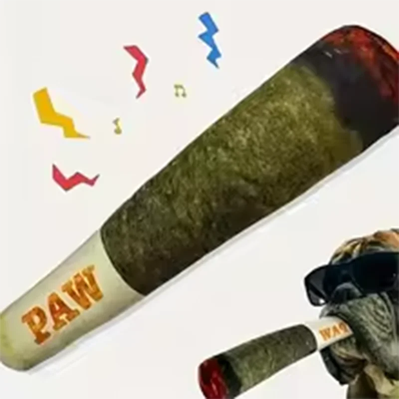 צעצוע קטיפה לכלבים בצורת סיגר, תמונה 1 מתוך 6