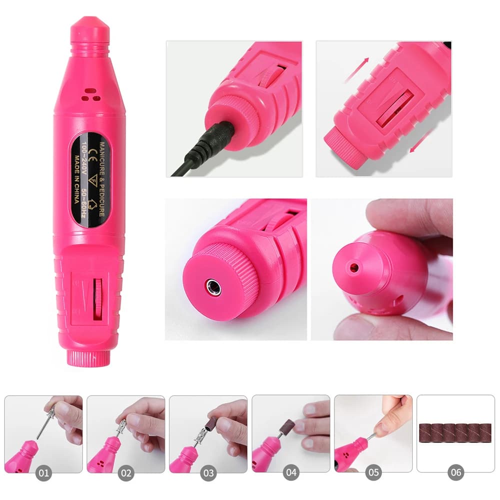 ערכת מניקור עם מקדחה ומנורה, תמונה 3 מתוך 6