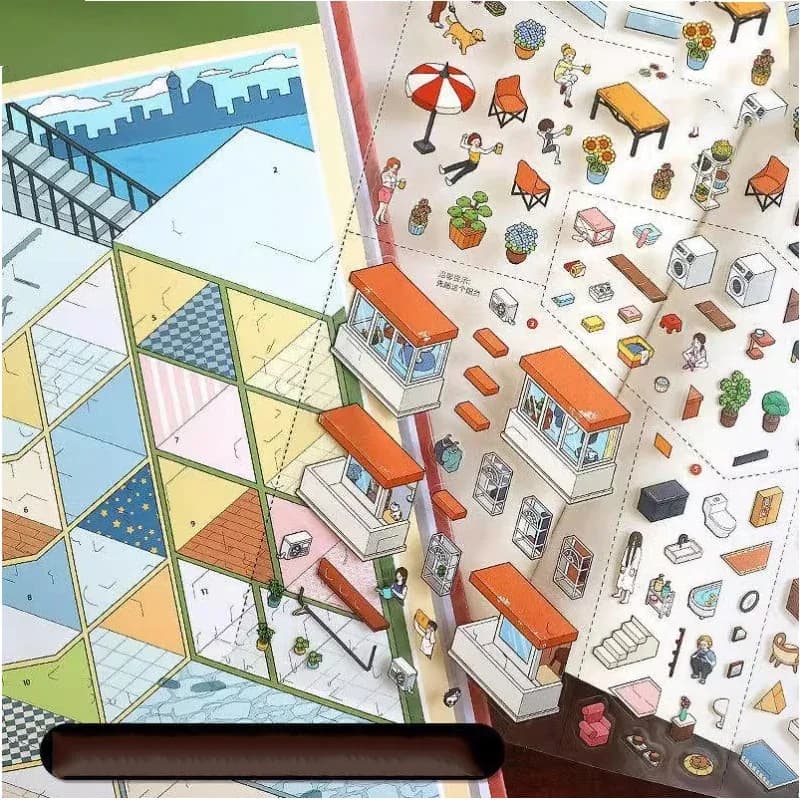חוברת מדבקות לבית בובות, תמונה 3 מתוך 6