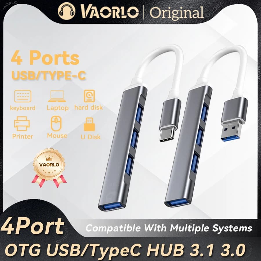 מפצל USB-C לארבע יציאות, תמונה 1 מתוך 6