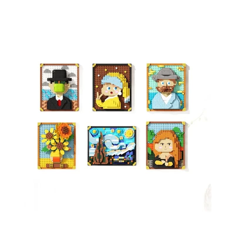 ציור חמניות מקוביות בנייה, תמונה 5 מתוך 6