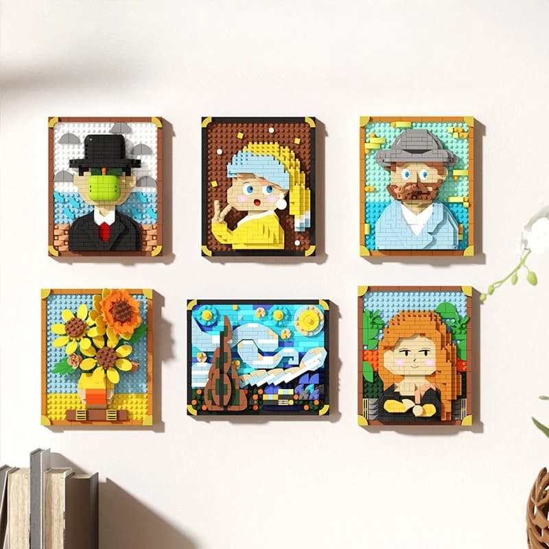 ציור חמניות מקוביות בנייה, תמונה 4 מתוך 6